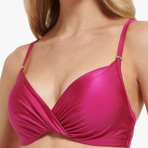 Calvin Klein Underwire Swimwear Bra Size Small Fuchsia Shimmer